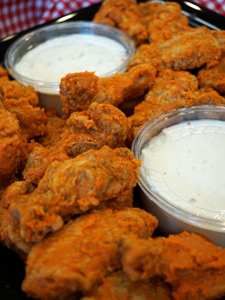 Buffalo Chicken with Ranch & Bleu Cheese Dips