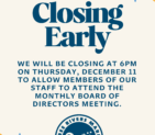Closing at 6pm on December 11, 2025